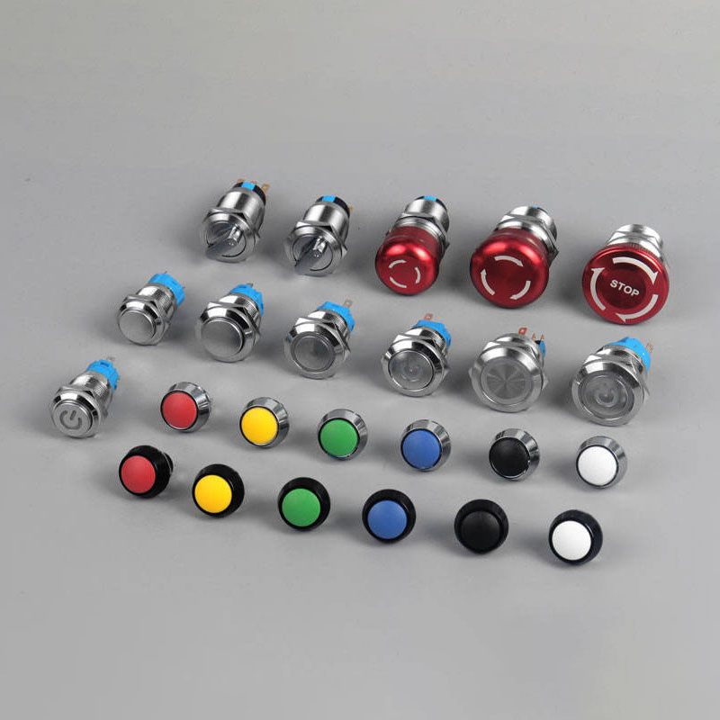 CMORSUN 19mm Metal Waterproof 12V -220V 5 Pin ON-OFF Push Button Switch ...